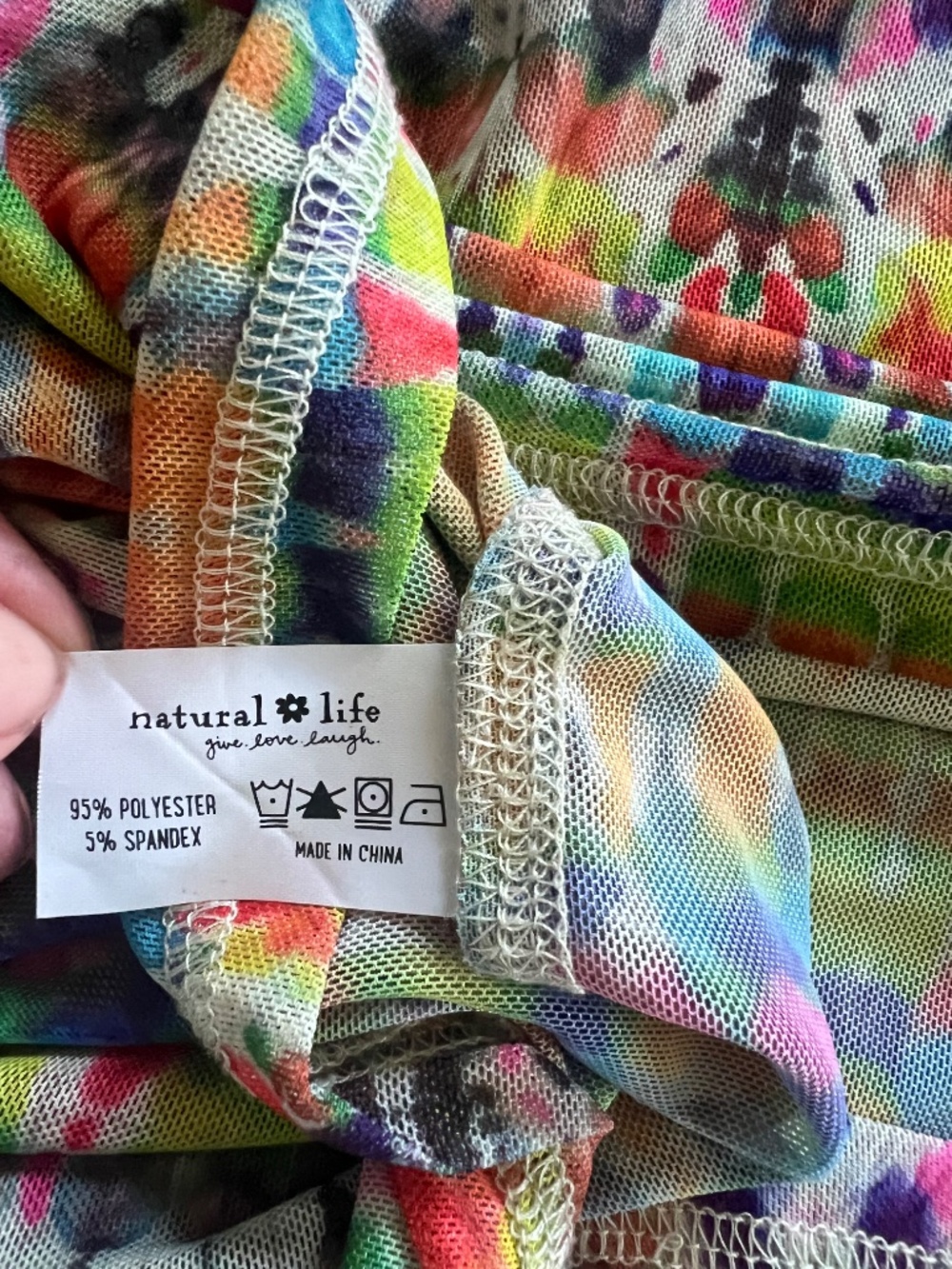 Natural Life Sloane Mesh Long Sleeve Top - Fuchsia Tie Die Sz Large - Picture 14 of 14